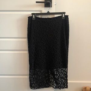 Zara lace pencil skirt with sheer bottom